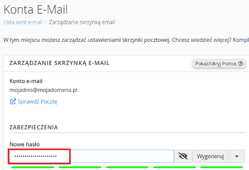 Zmienić hasło do skrzynki e-mail w cPanel