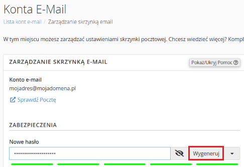 Zmiena hasło do skrzynki e-mail w cPanel